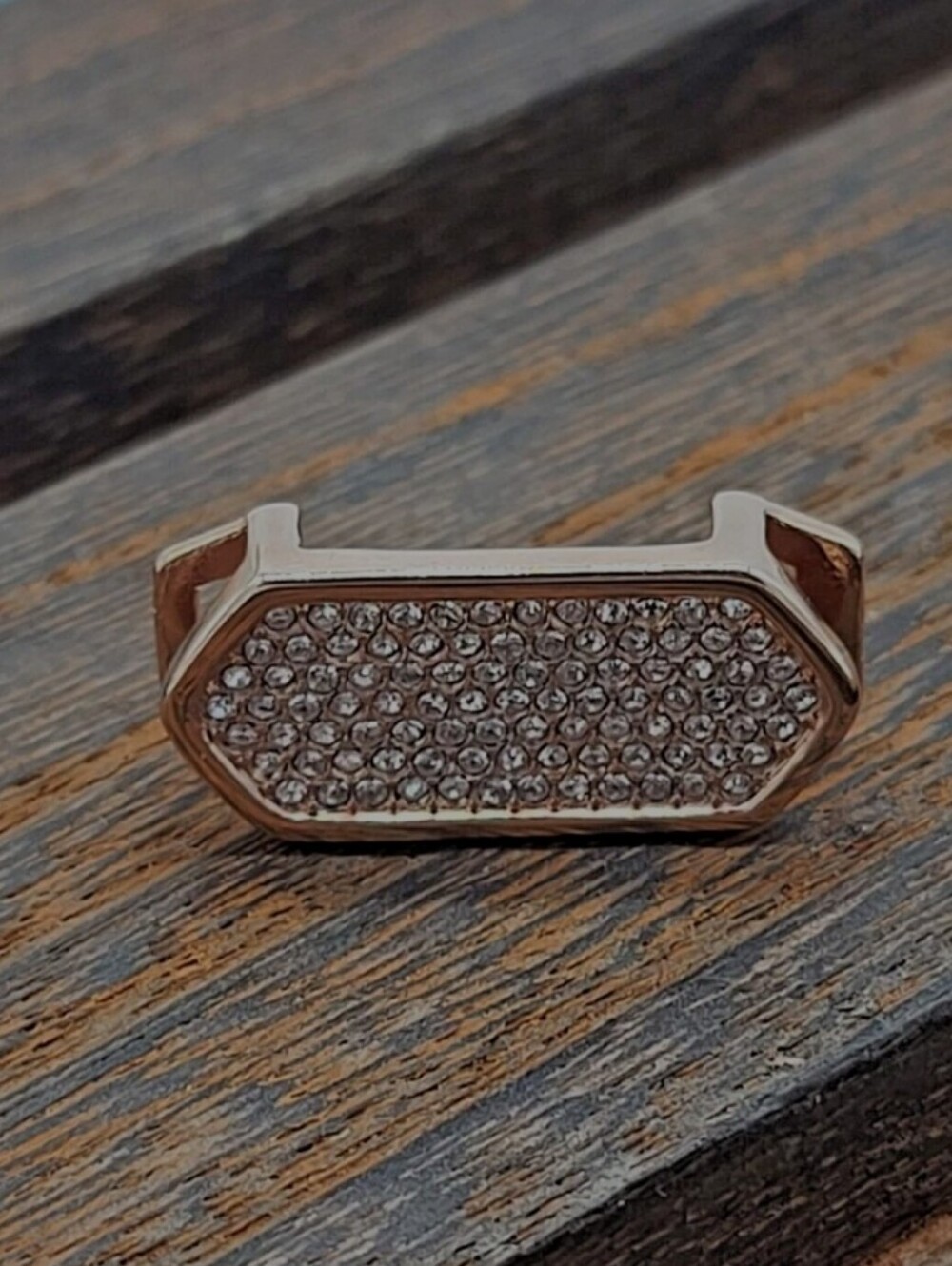 Keep Collective Geo Pave Bar- Rose Gold Slider Charm NIP